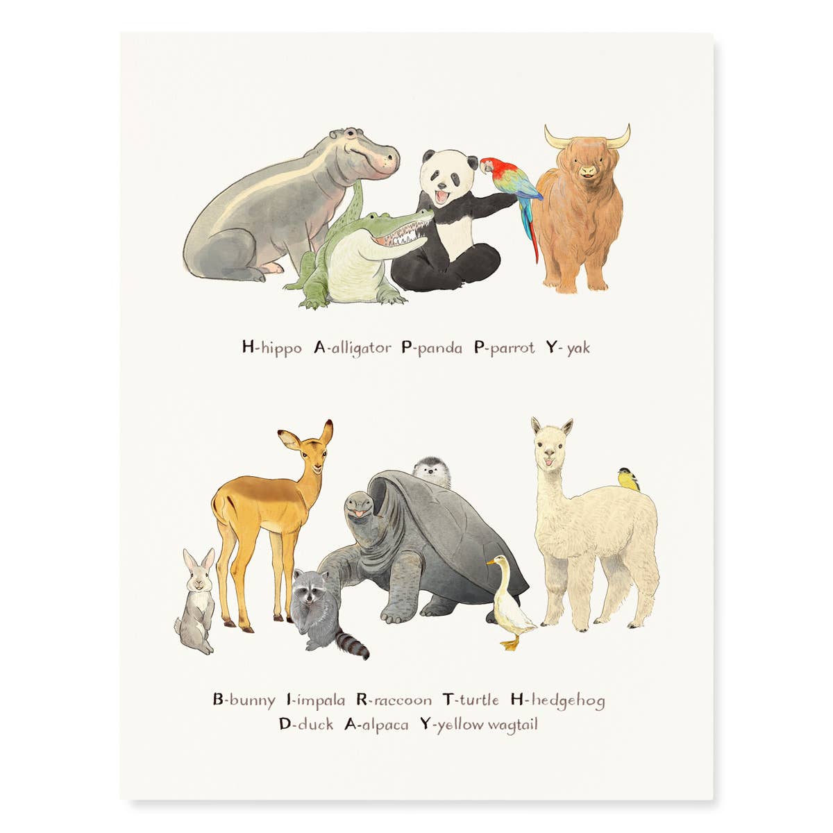 Birthday Zoo - Birthday Greeting Card - Alphabet