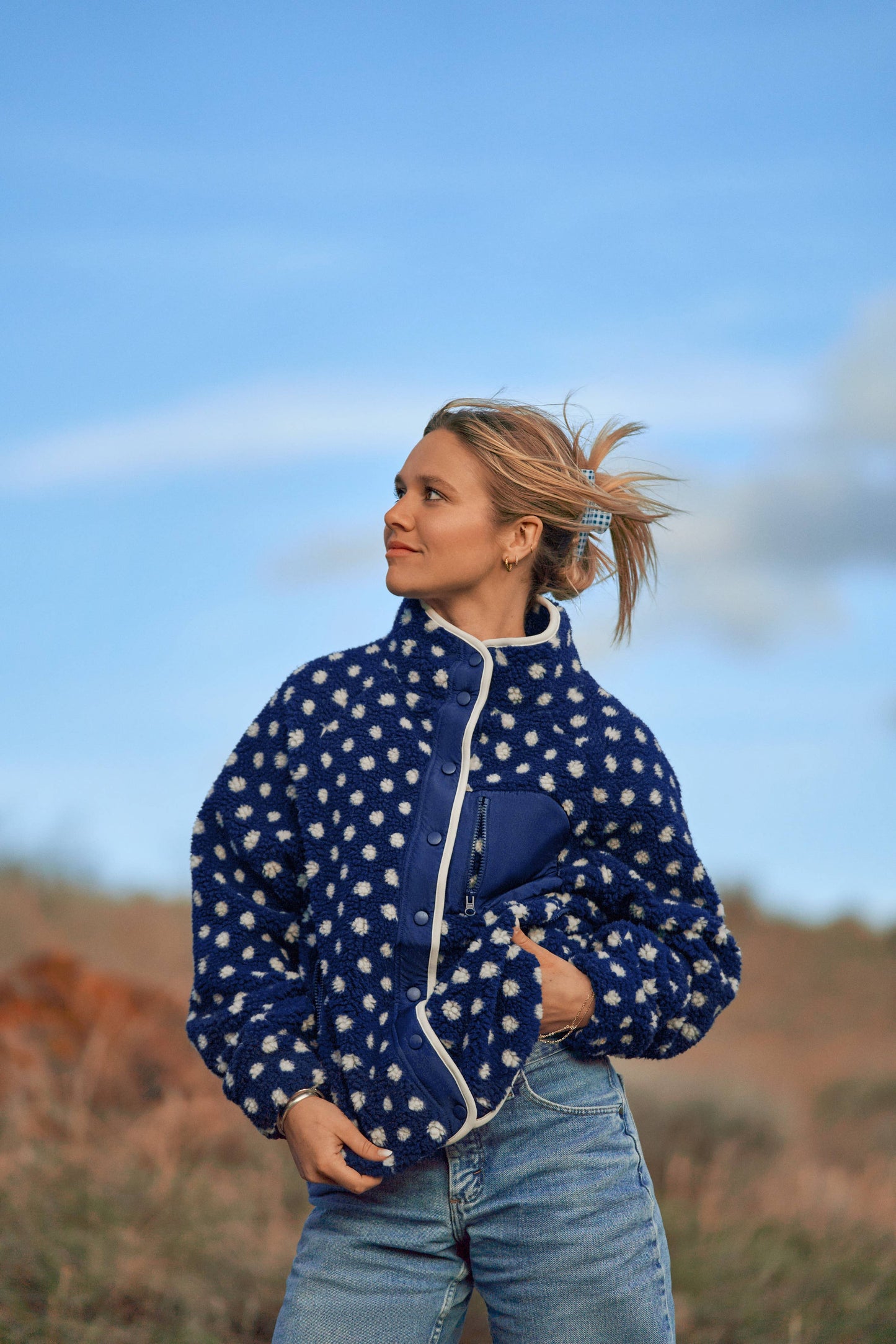 Teton Jacket - Navy Dot - Midnight Lunch