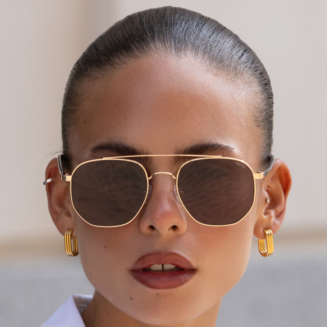 Austin Unisex Sunglasses - Gold/Brown
