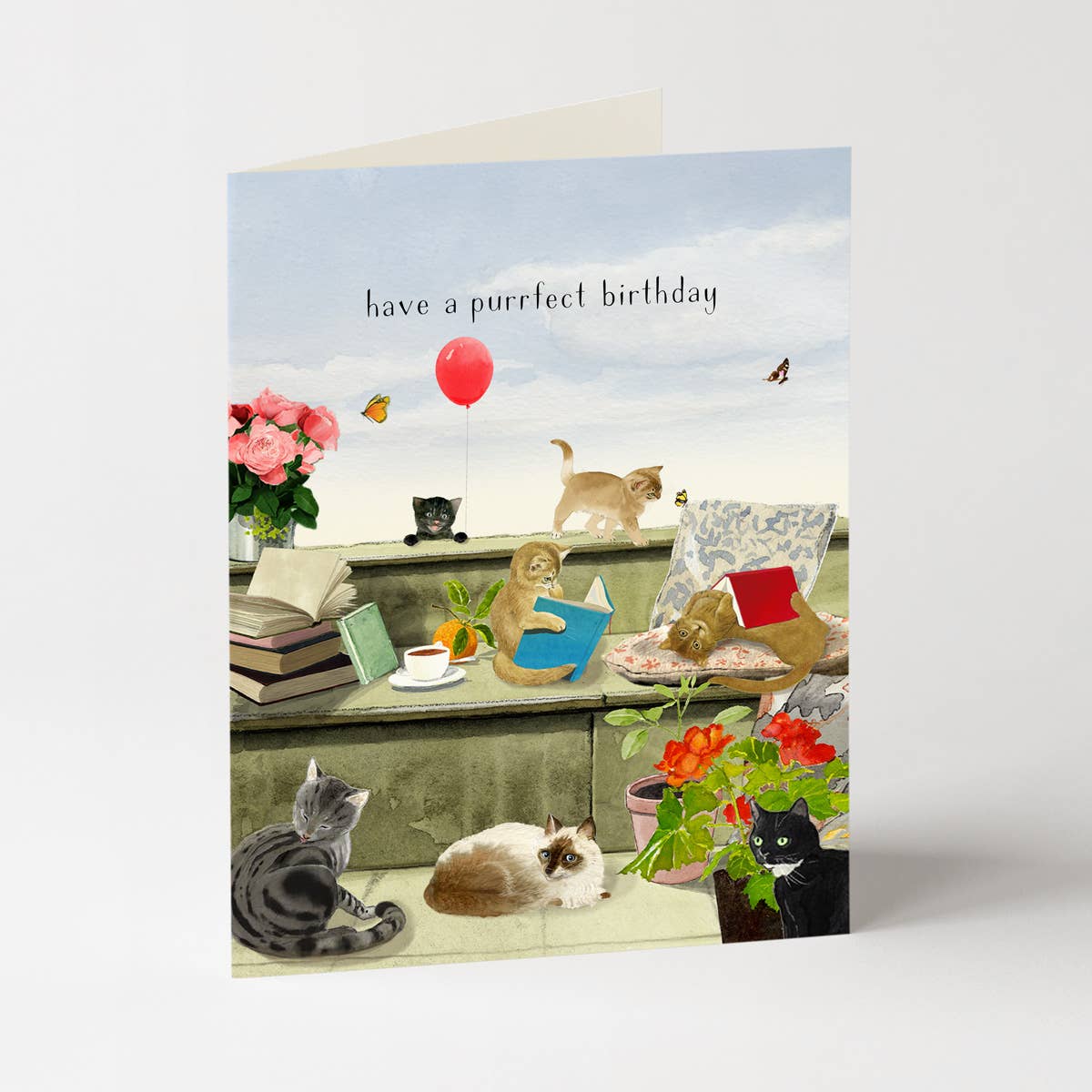 Purrfect Birthday - Birthday Greeting Card - Cats