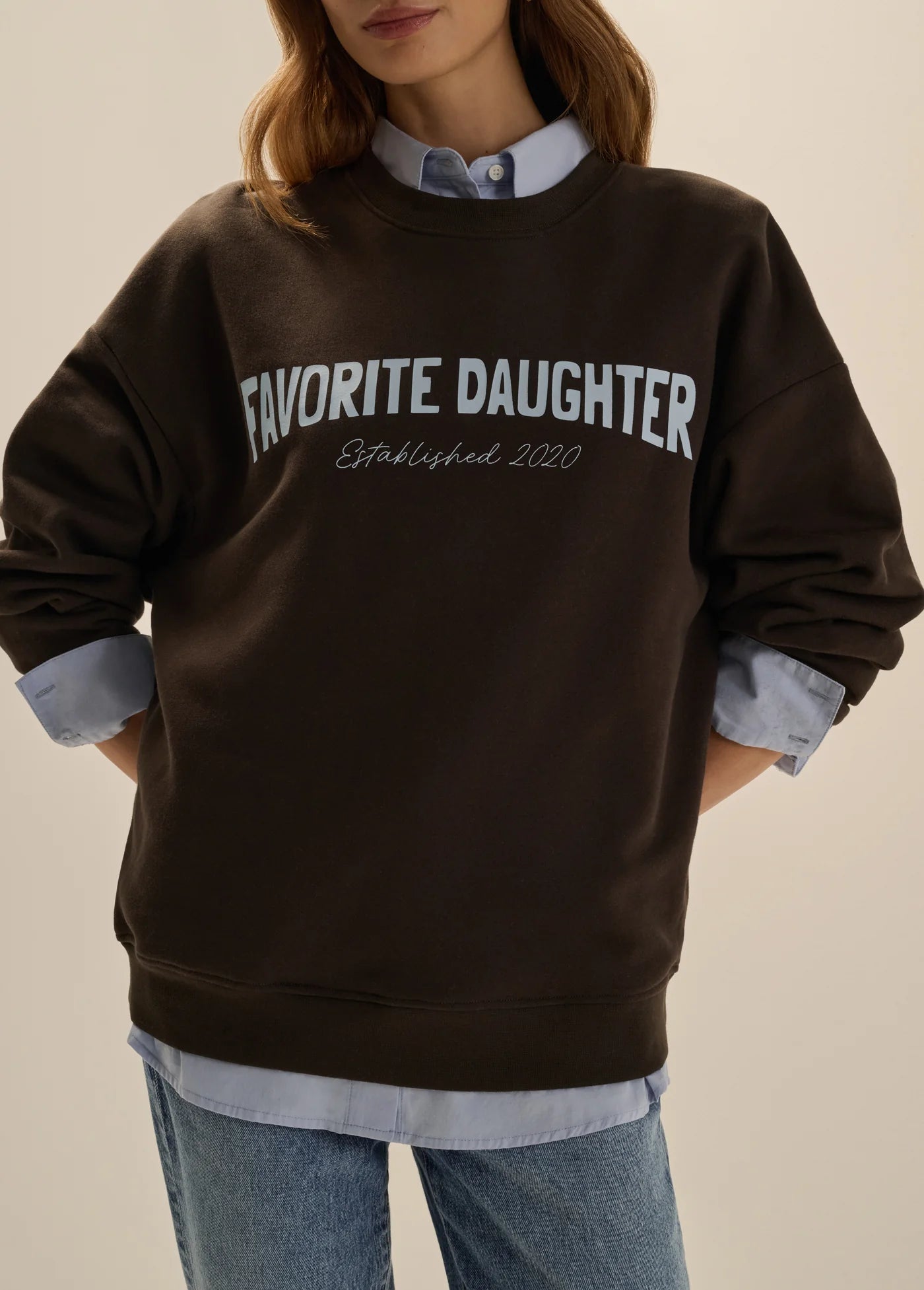 The Favorite Keepsake Sweatshirt - Espresso/Blue