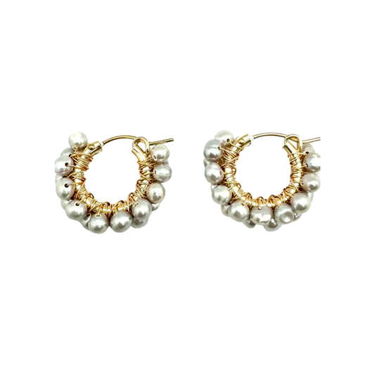 Diddi Beaded Hoop - Grey Pearl - In2Design