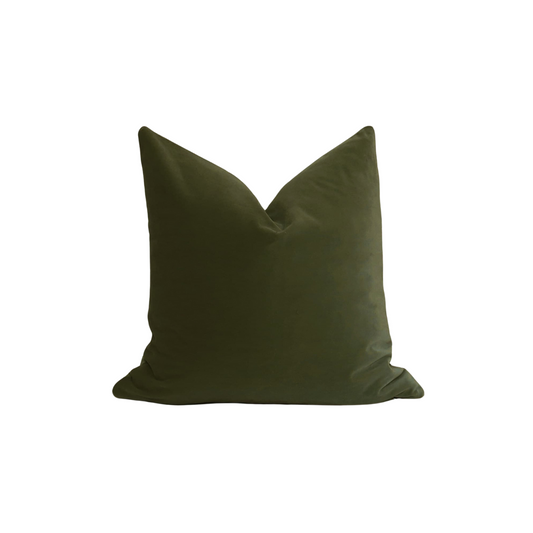 Plush Velvet Pillow 20x20 - Olive - Willa Skye Home