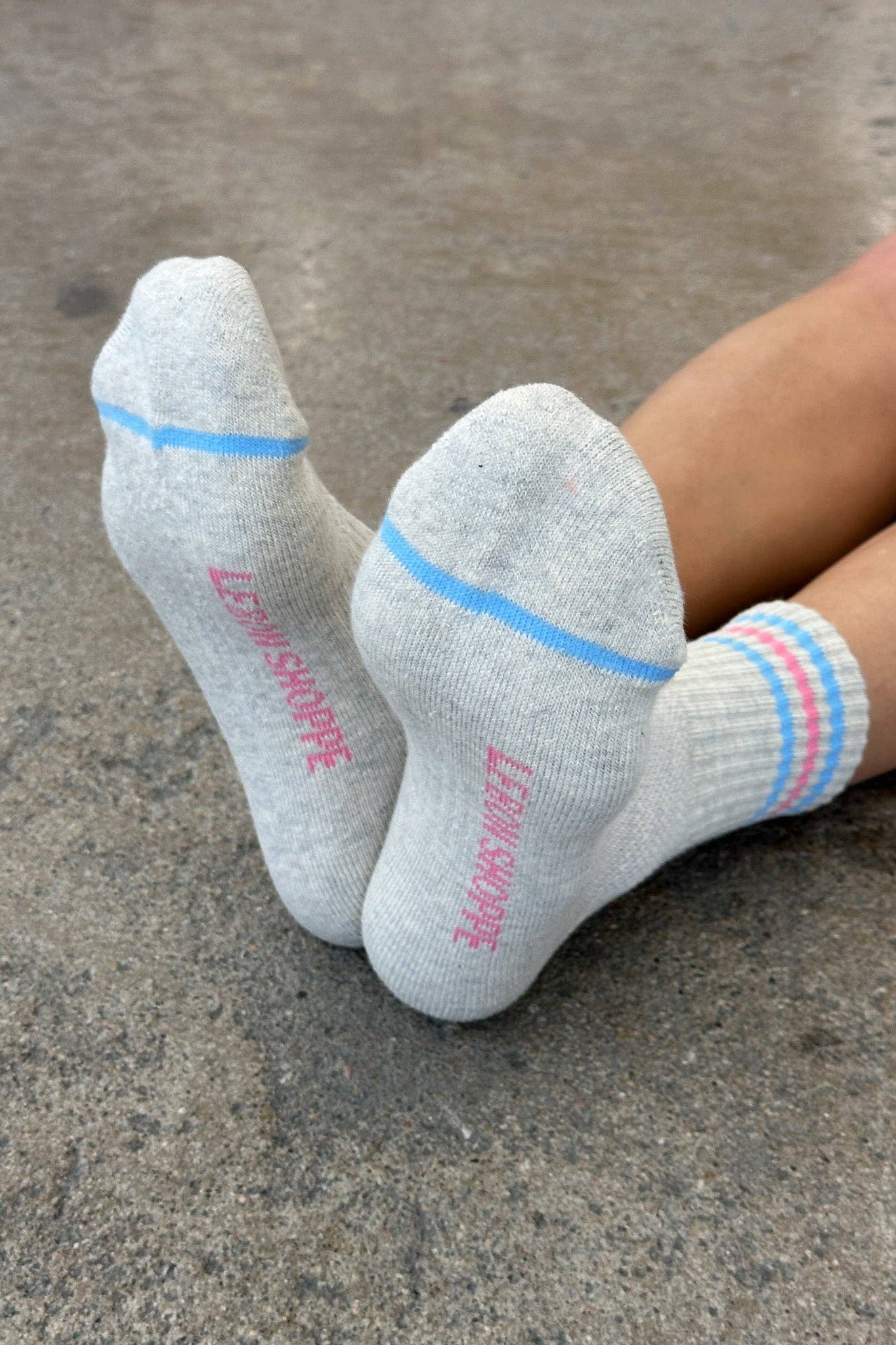 Girlfriend Socks - Grey, Blue, Pink