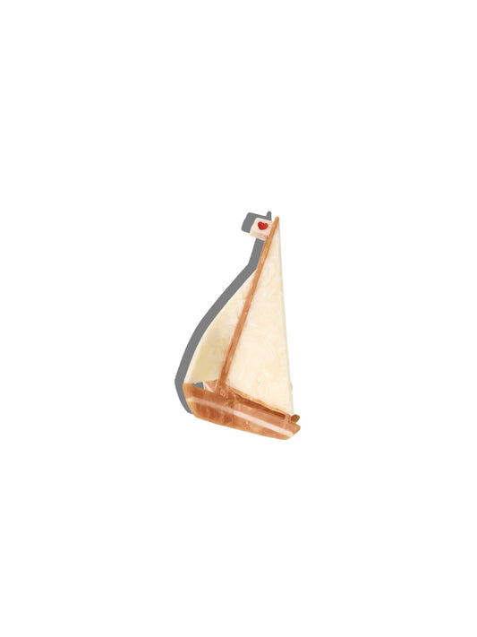 Hand-painted Sailboat Hair Claw - Cream