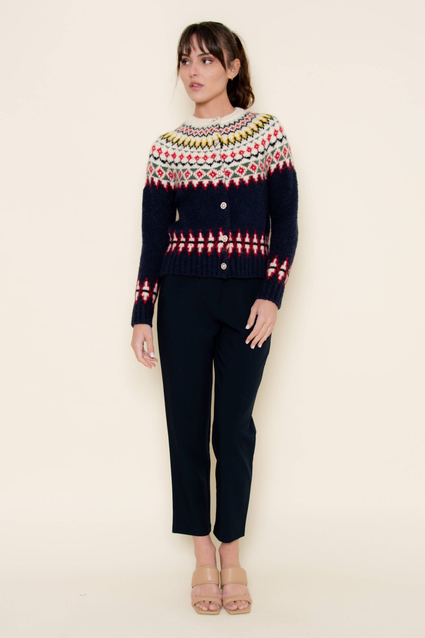 Fair Isle Button Down Sweater