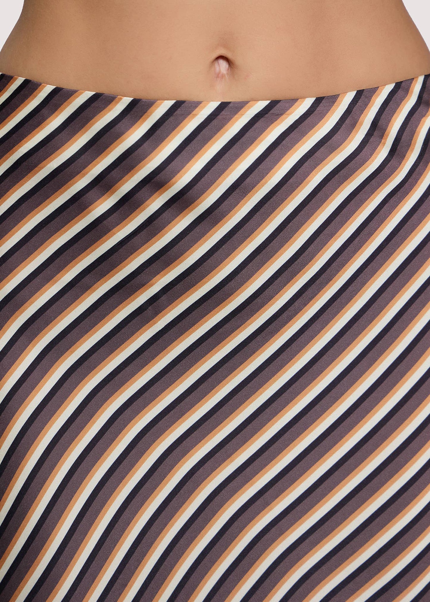 Chelsea Lane Maxi Skirt Brown Stripes