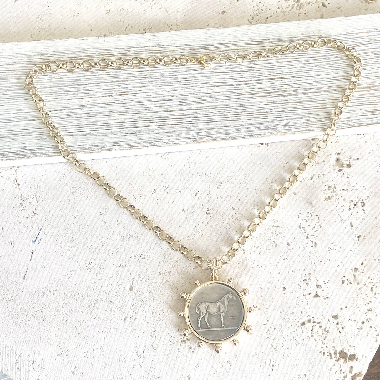 Horse Coin Chain Necklace