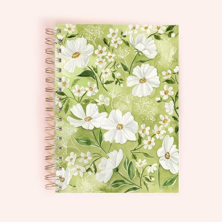 Green Florals Spiral Notebook