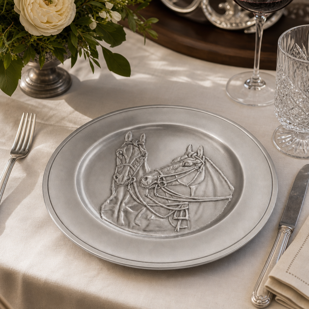 Pewter Thoroughbred Horse Charger