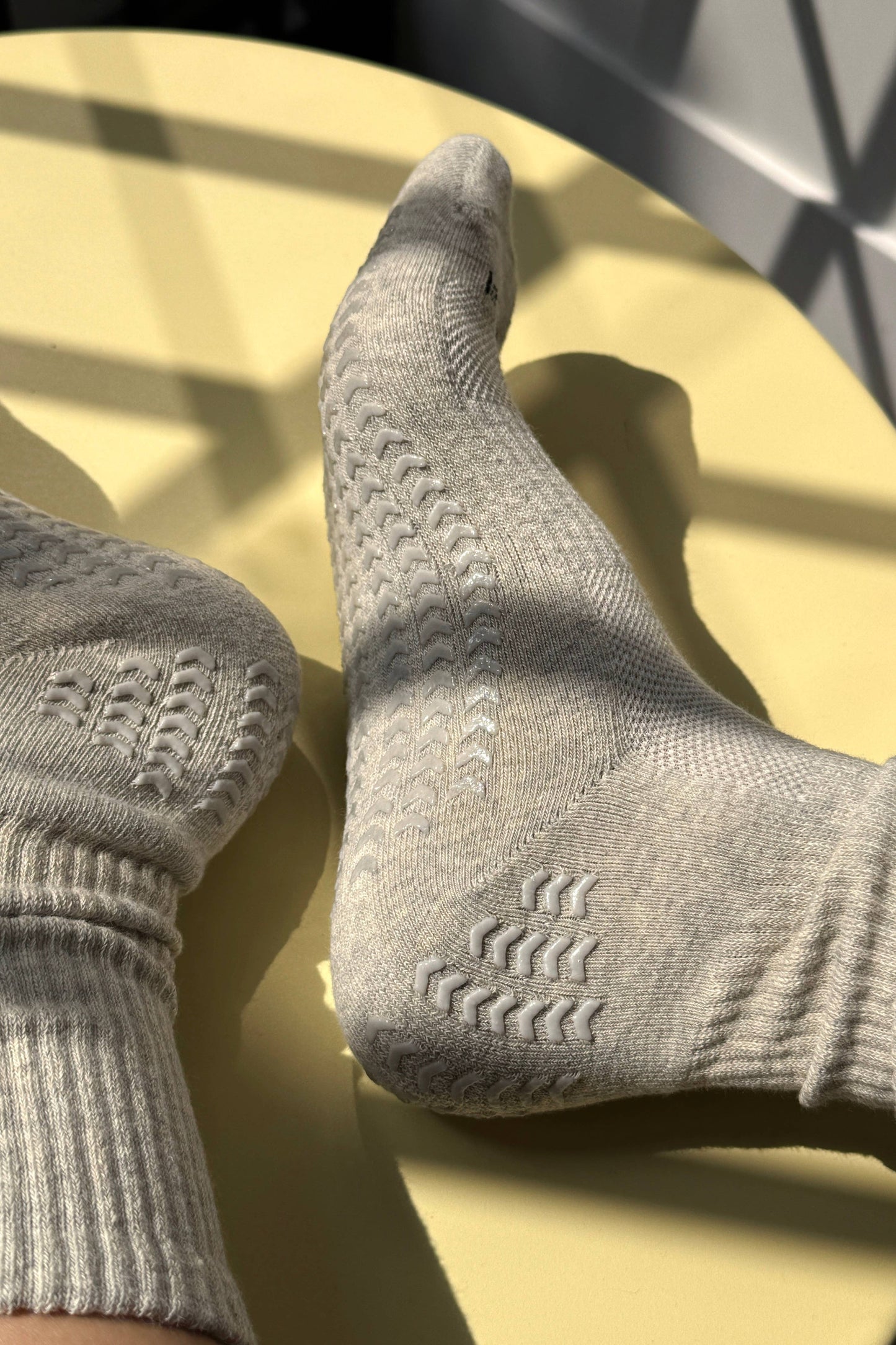 Grip Gym Socks - White + Grey