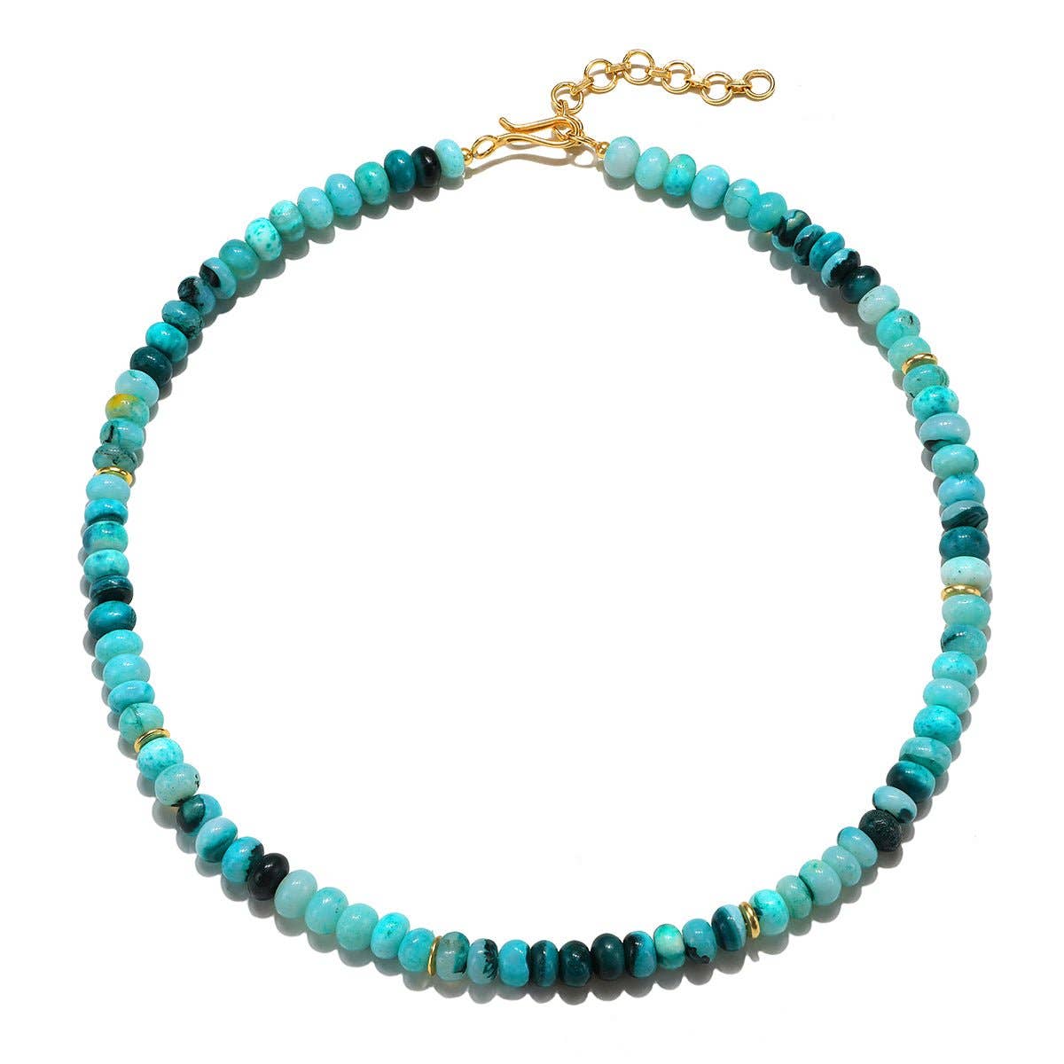Beaded Opal Necklace - Teal