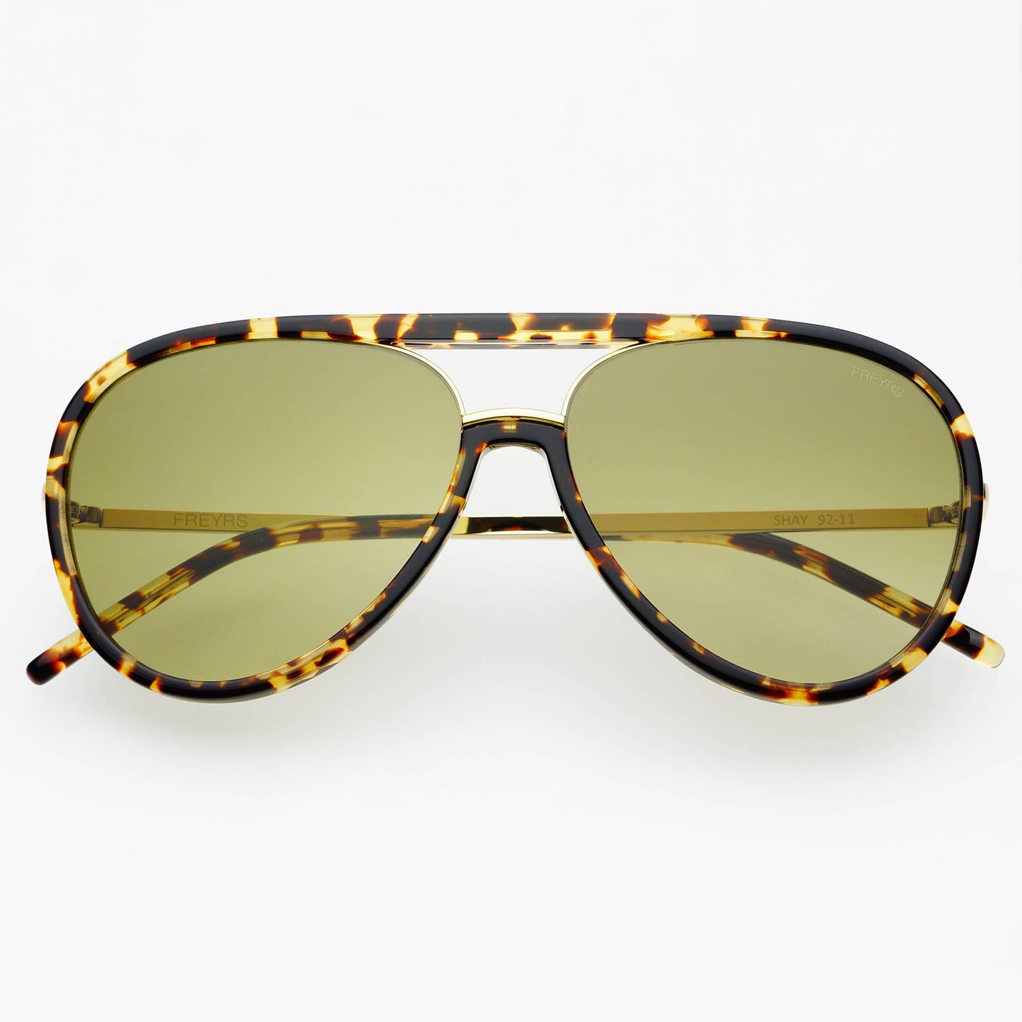 Shay Aviator Sunglasses - Tortoise/Light Green