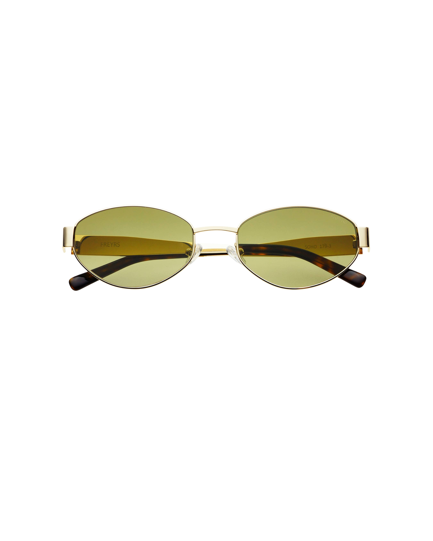 Soho Women's Oval Sunglasses - Gold + Green - FREYRS