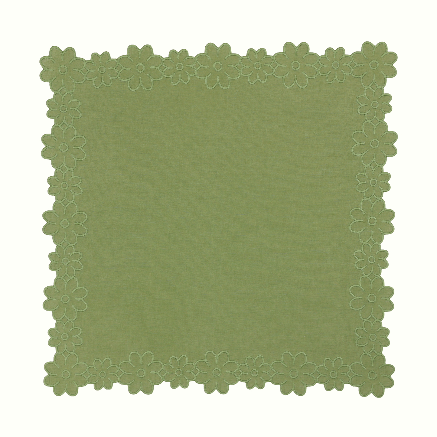 Border of Flowers Linen Napkins - Set of 4