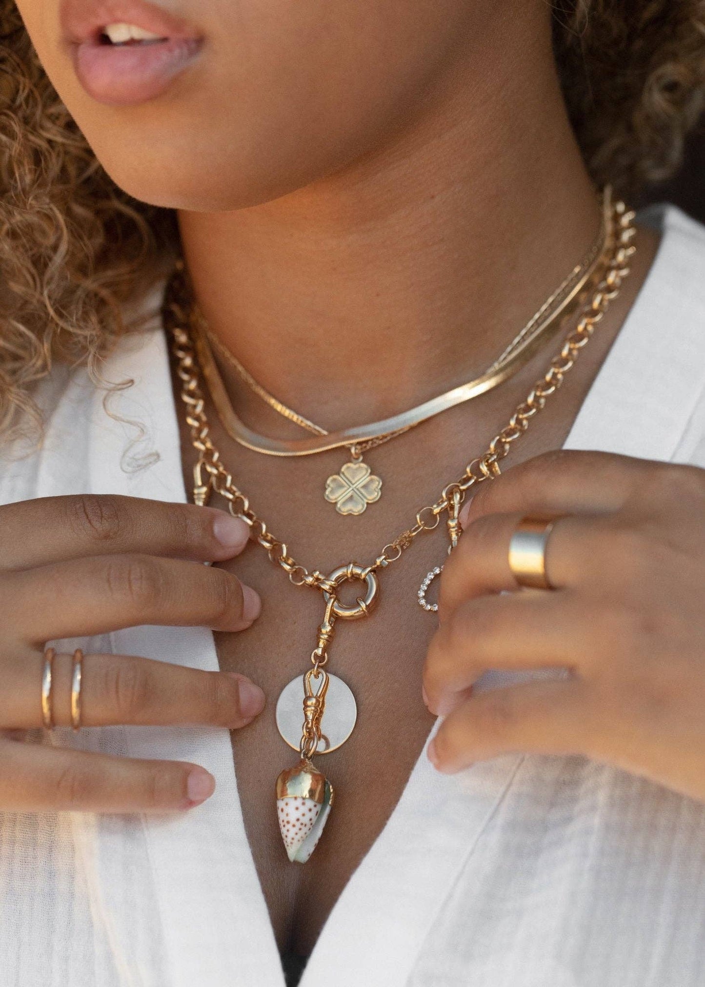 Gold Filled Herringbone Chain Necklace - 4mm, 18 in