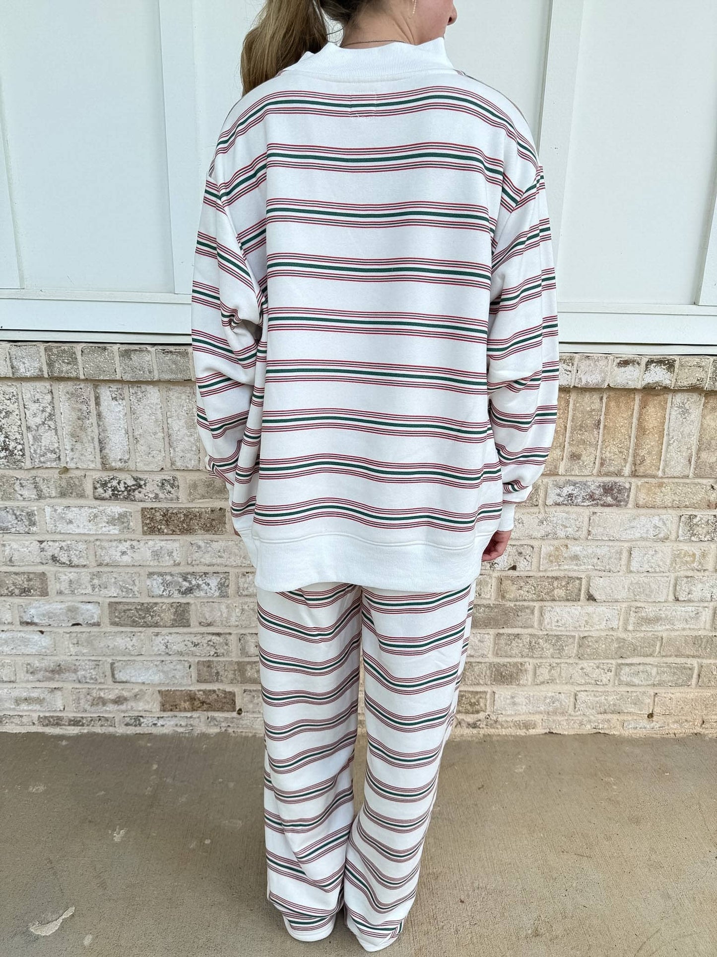 Holiday Cheer Striped Flare Sweatpants