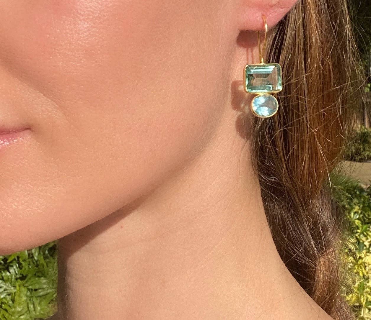 Valencia Earring-Aqua & Lime