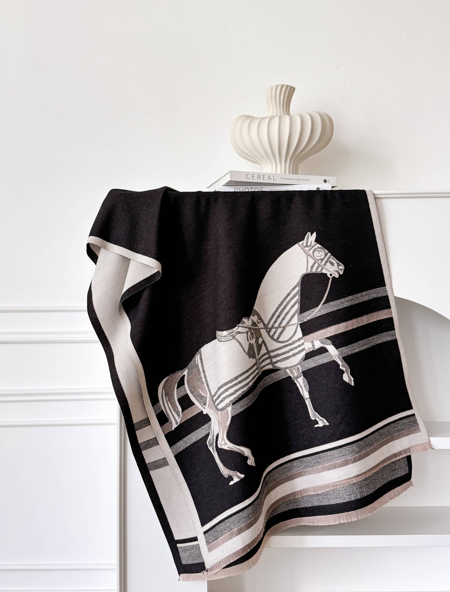 Black + Cream Horse Corral Reversible Wrap
