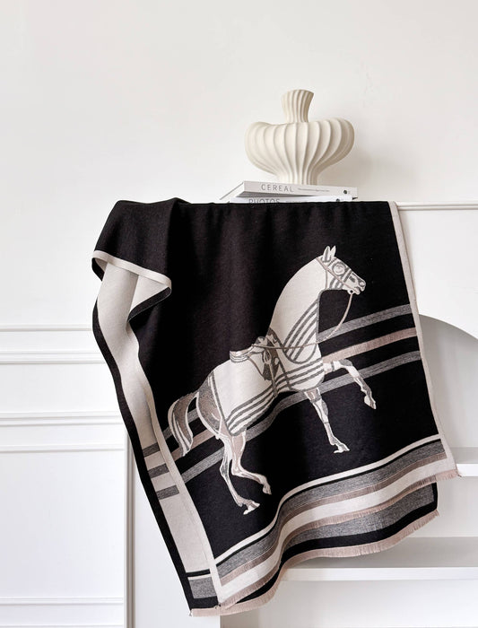 Black + Cream Horse Corral Reversible Wrap