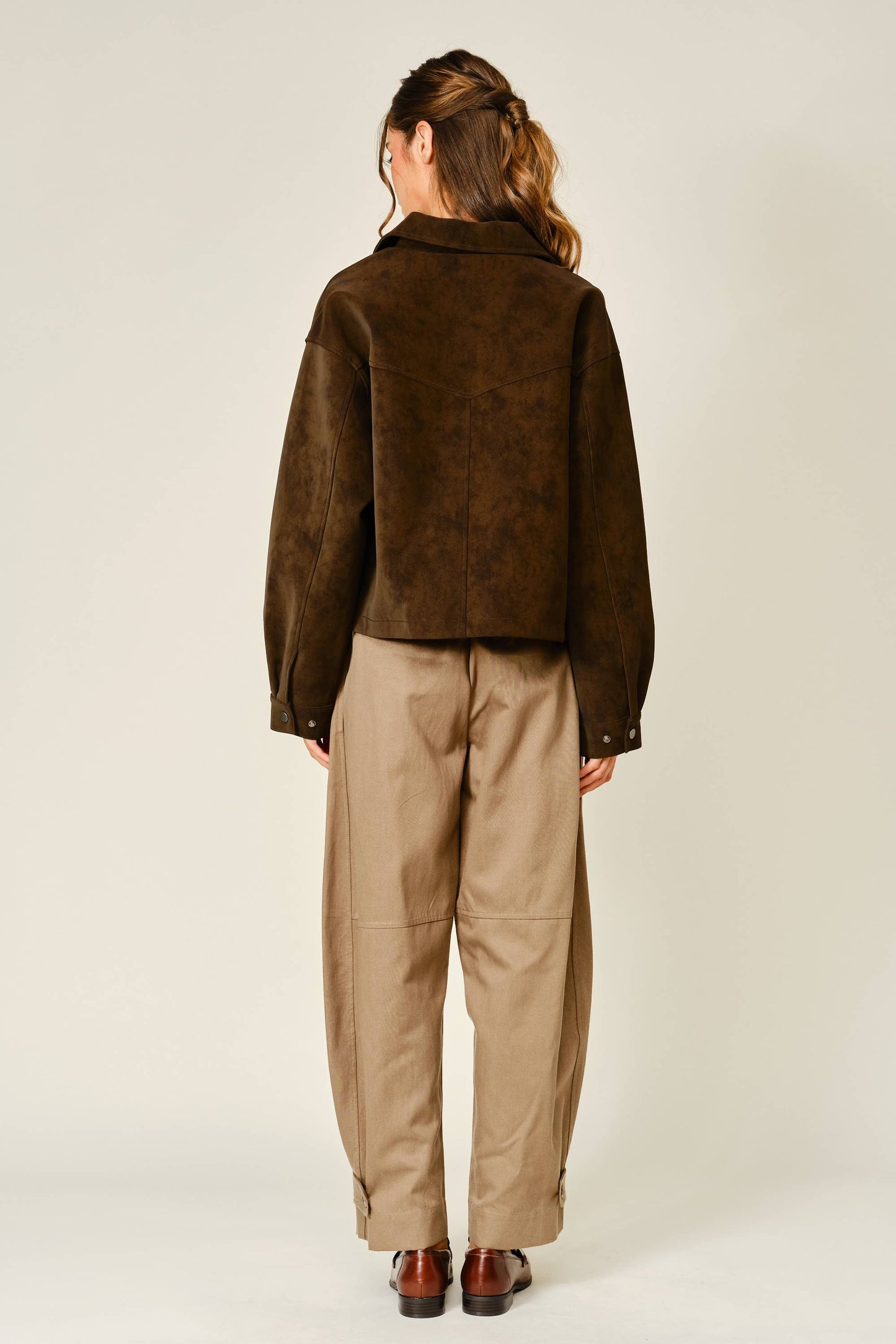 Vintage Vegan Leather Jacket - Chocolate