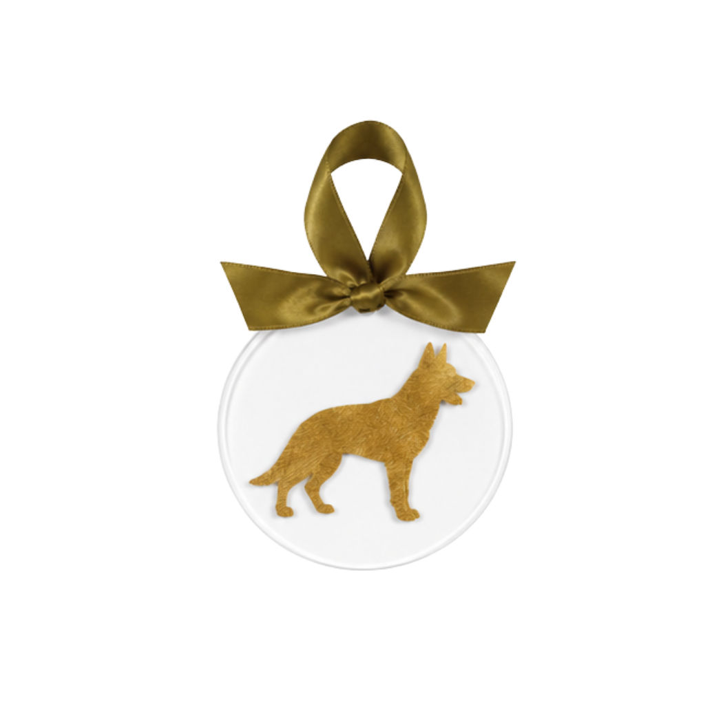 Gold Leaf Dog Breed Acrylic Ornament - Golden Retriever