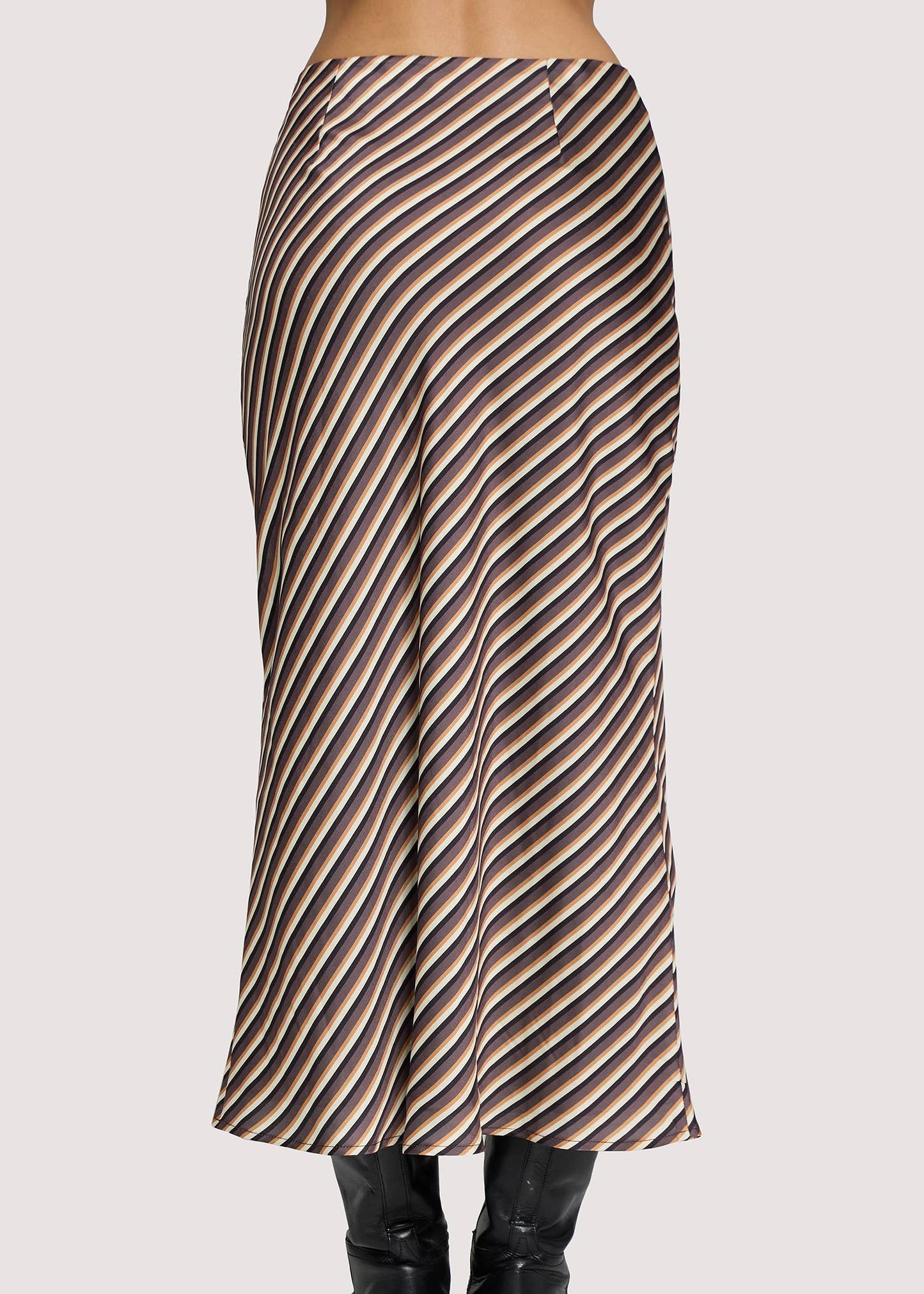 Chelsea Lane Maxi Skirt Brown Stripes