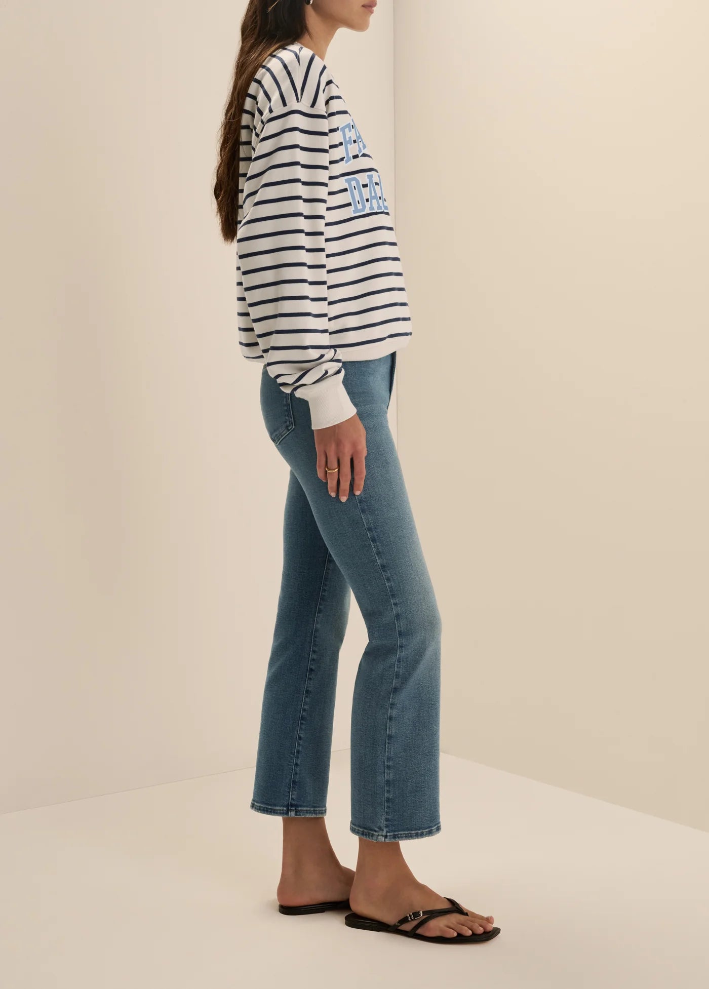 The Collegiate Classic Sweatshirt - Striped - Favorite Daughter