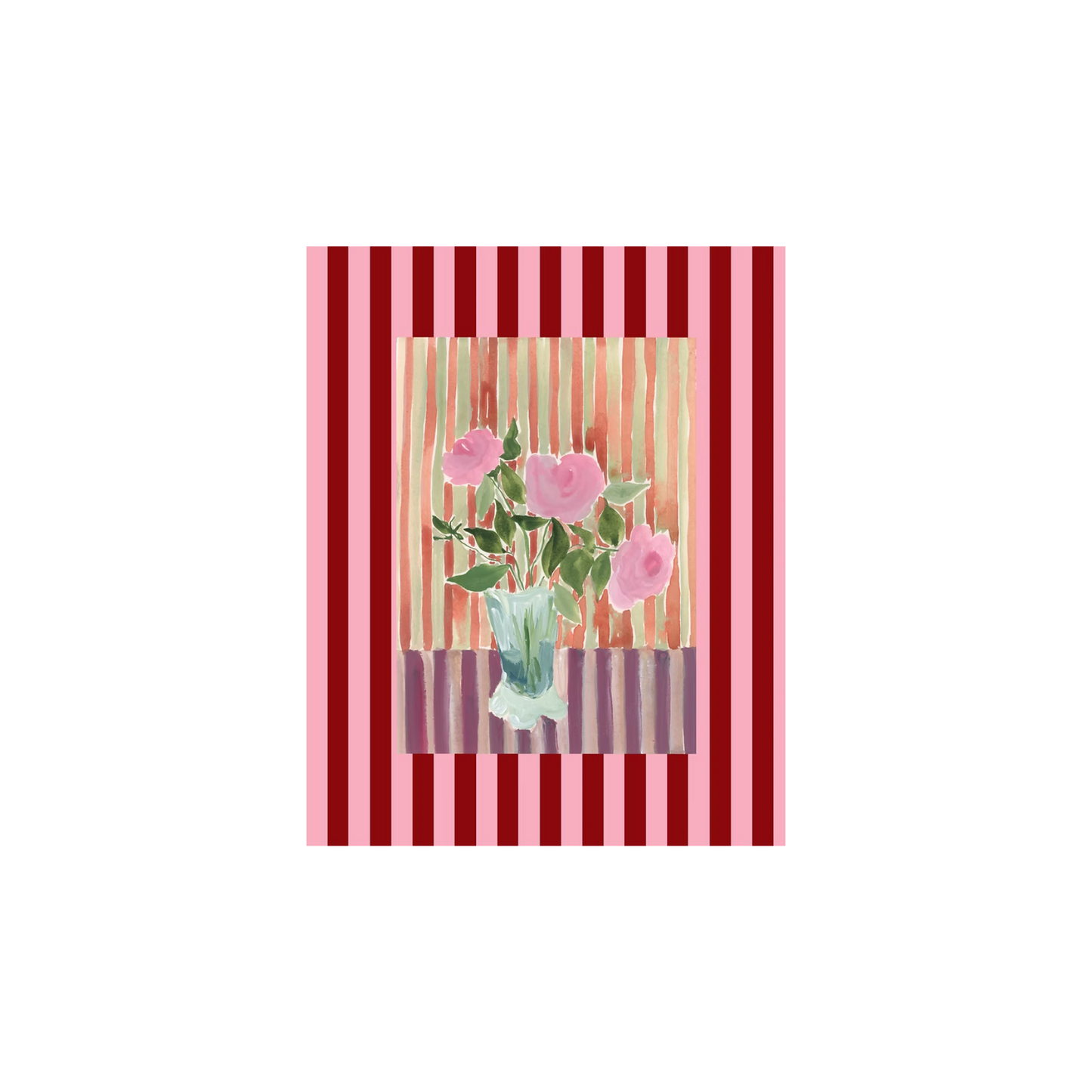 Striped Floral Print - Red - Tara Roma Gill (Copy)