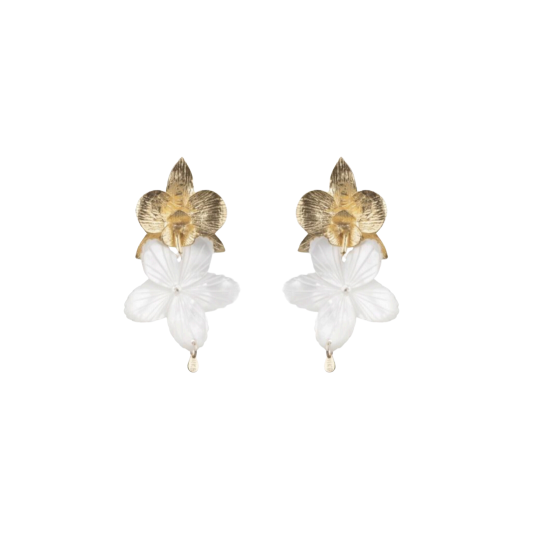 Chloe Flower Mother of Pearl Earrings - Nikki Biedes