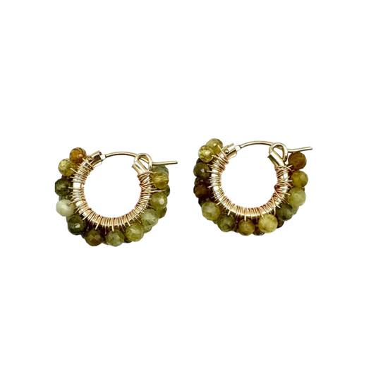 Diddi Beaded Hoop - Moss Garnet - In2Design