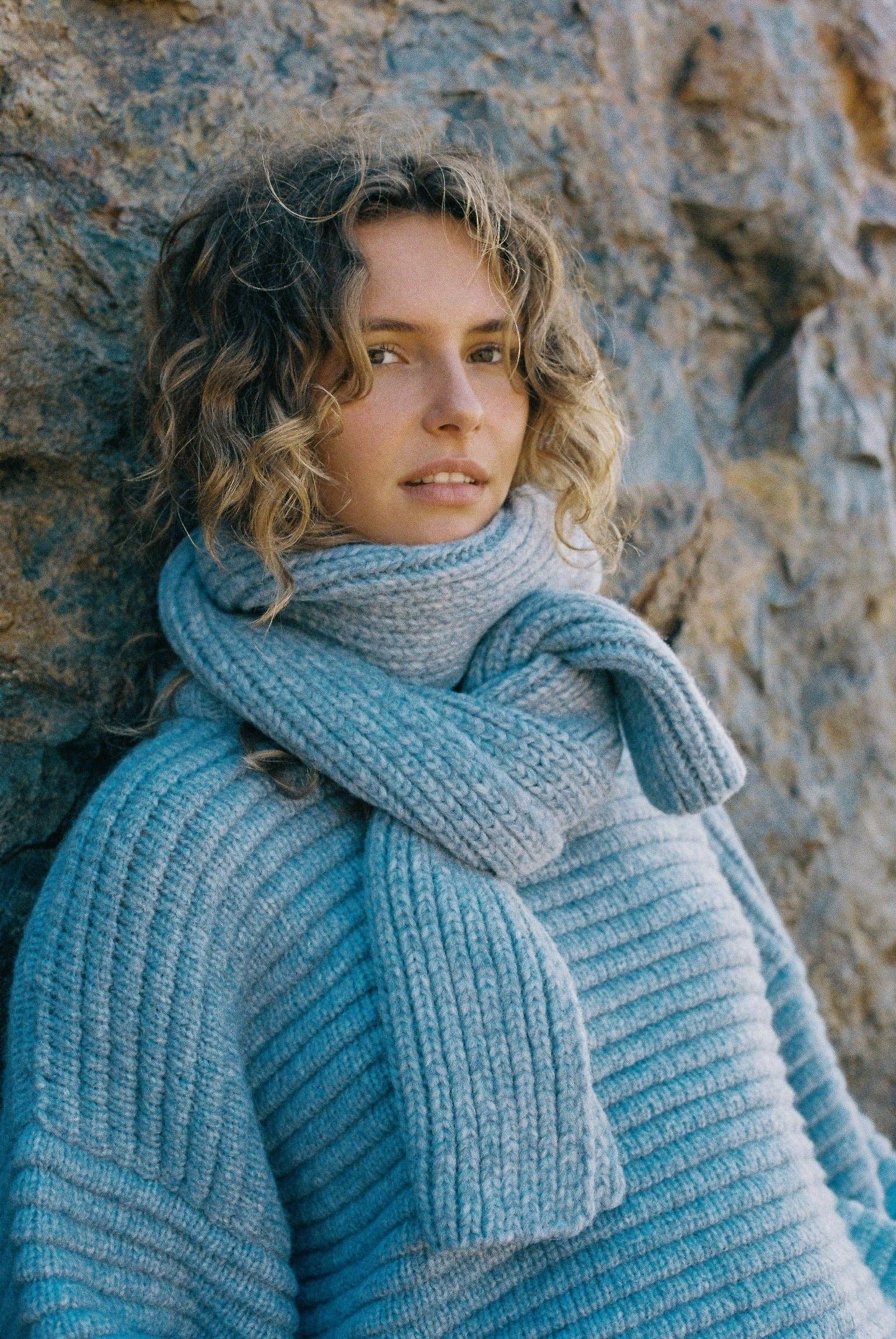 CeCe Knitted Alpaca Scarf - Oat