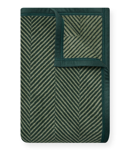 Harborview Herringbone Forest Green Midi Blanket
