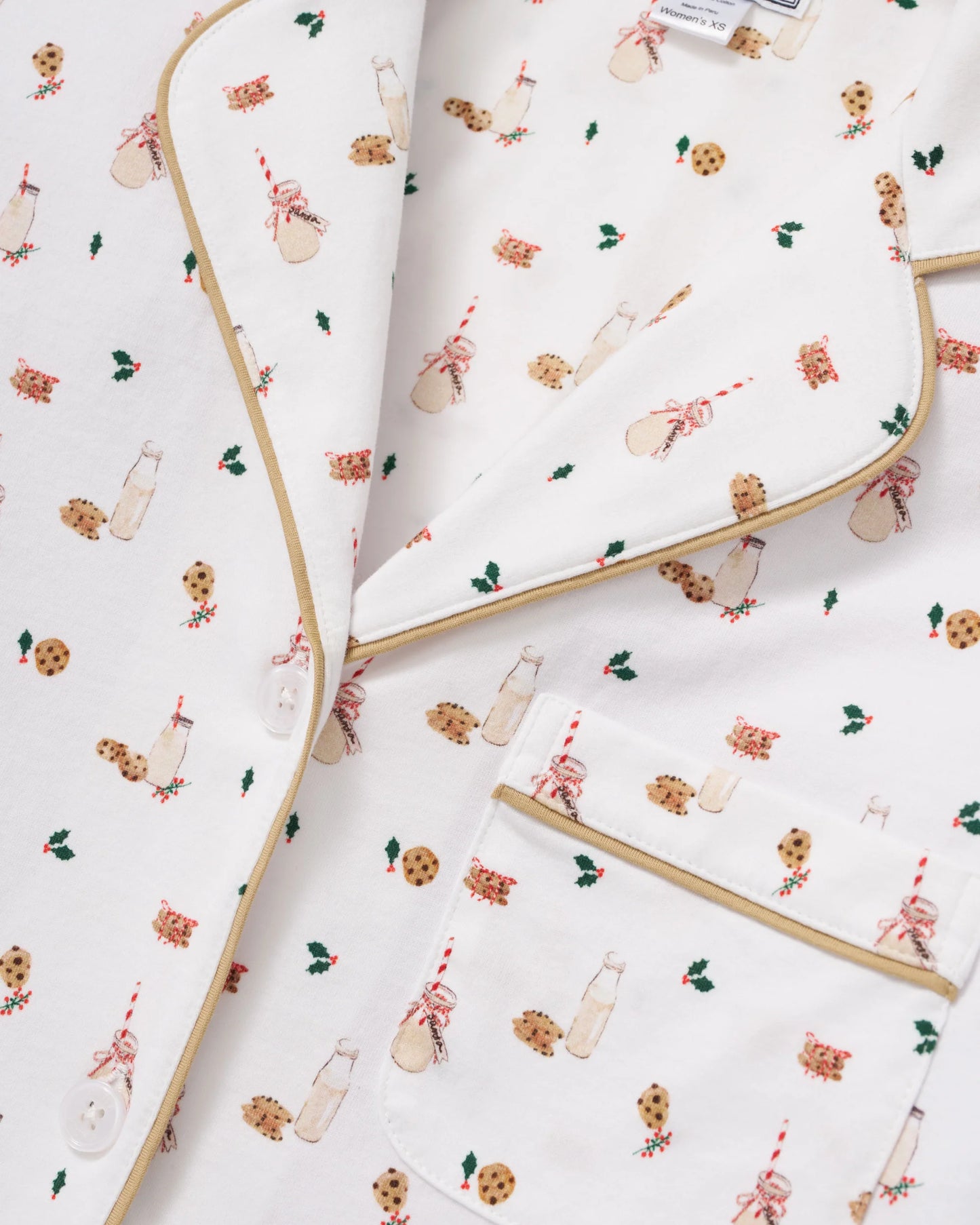 Women's Pima Pajama Set in Yuletide Treats - Petite Plume