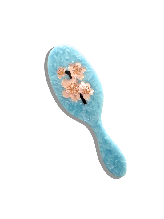 Hand-painted Cherry Blossom Amazing Hair Day Brush - Solar Eclipse