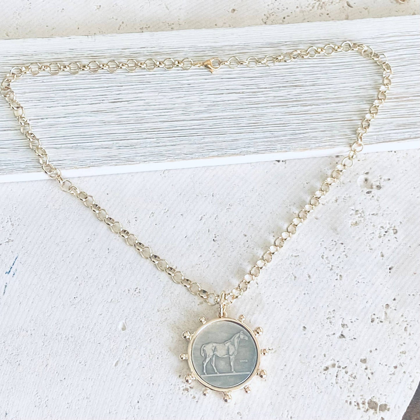 Horse Coin Chain Necklace