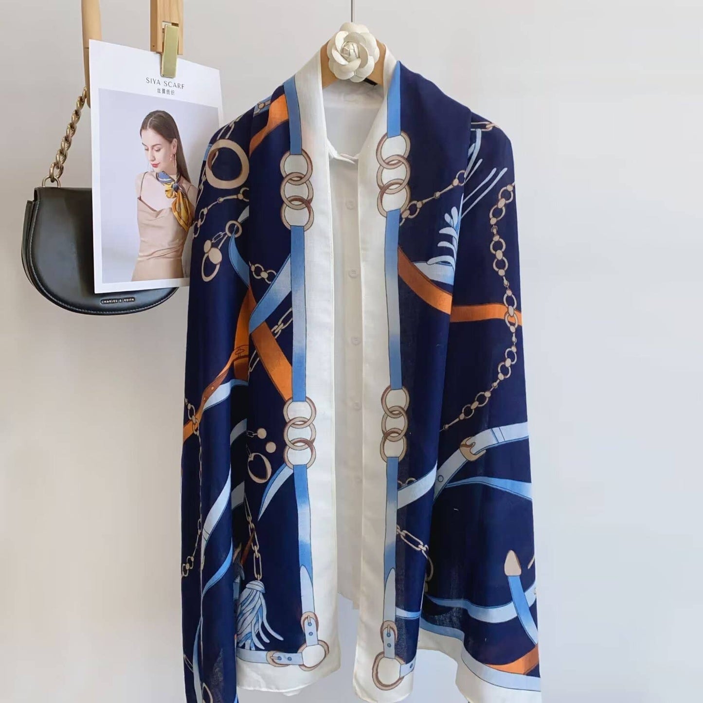 Equestrian Navy Scarf