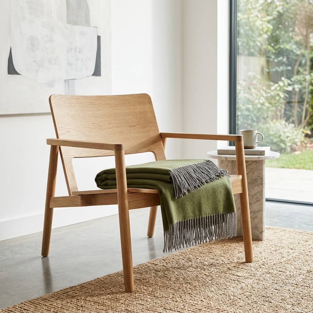 100% Baby Alpaca Throw - Olive