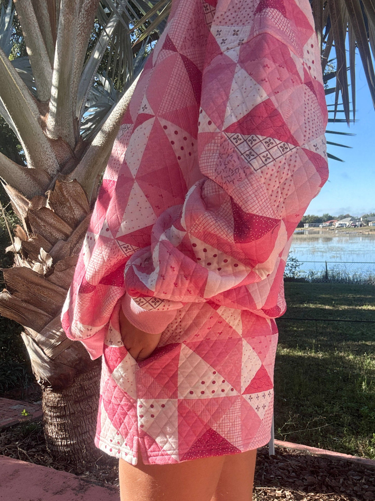 Pink Patchwork Quilted Shorts