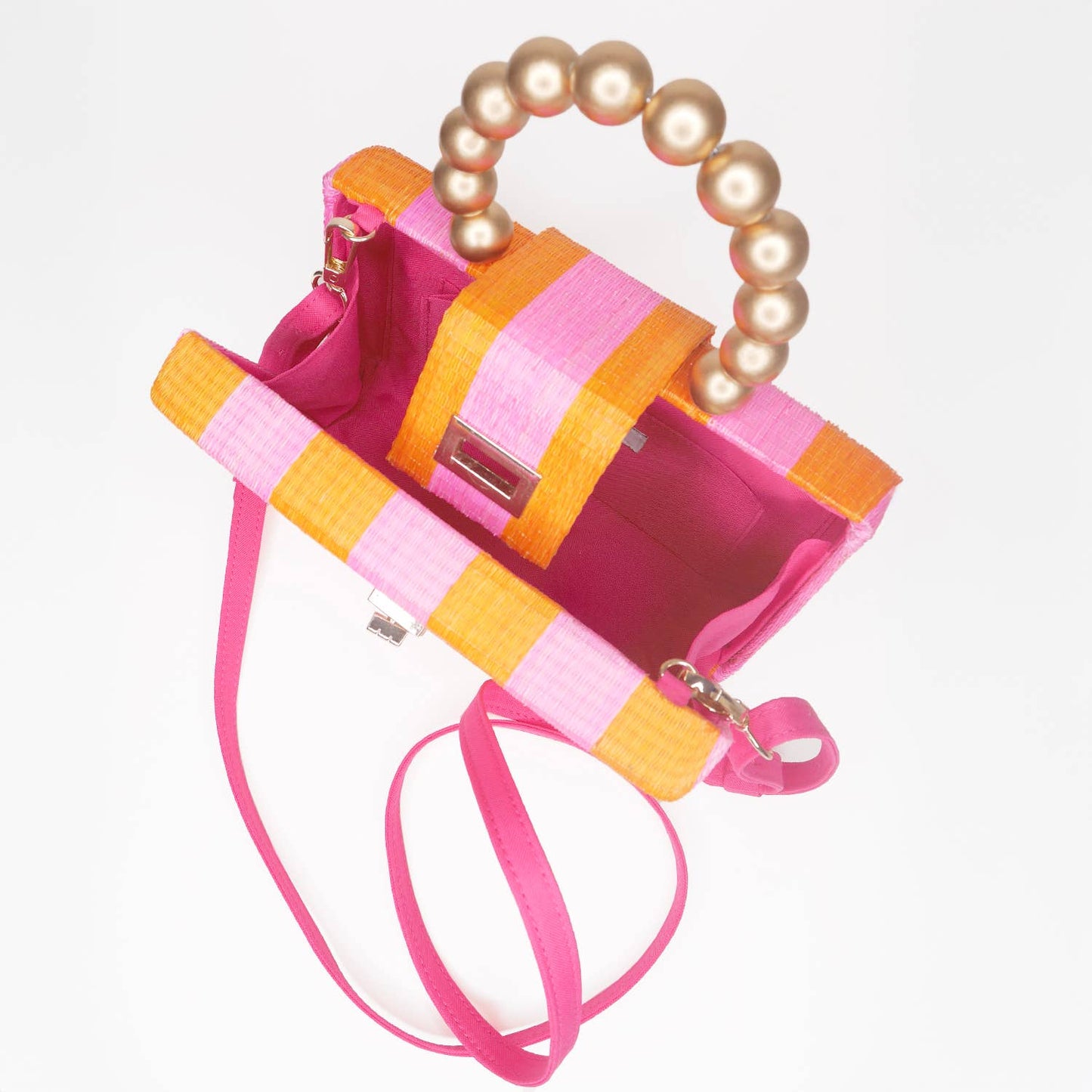 Pink & Orange Stripe Bag - Soli + Sun