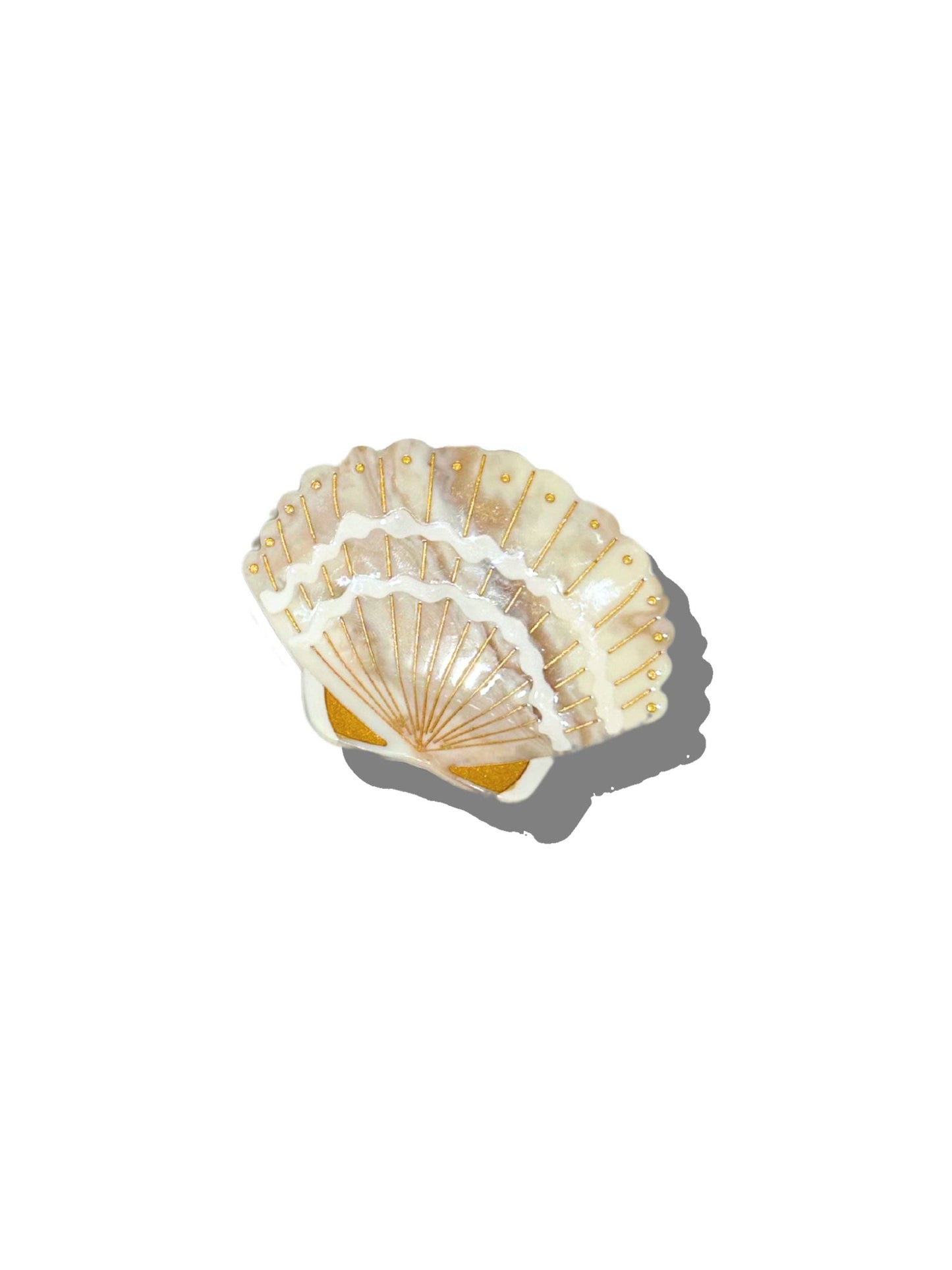 Hand-painted Seashell Claw Hair Clip - Cream