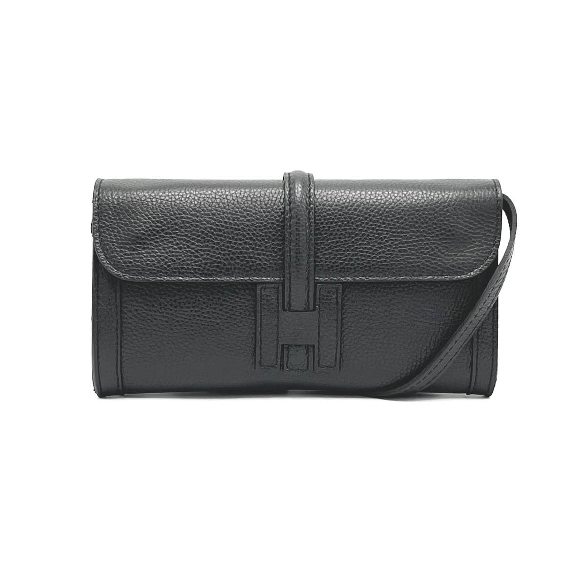 Made in Italy Leather Clutch - Large - Black
