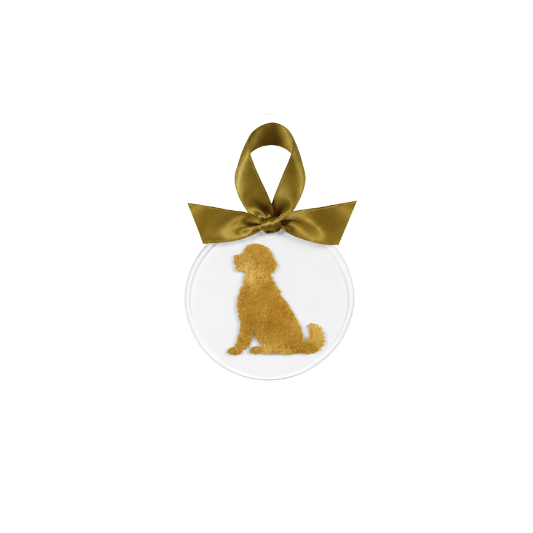 Gold Leaf Dog Breed Acrylic Ornament - Goldendoodle