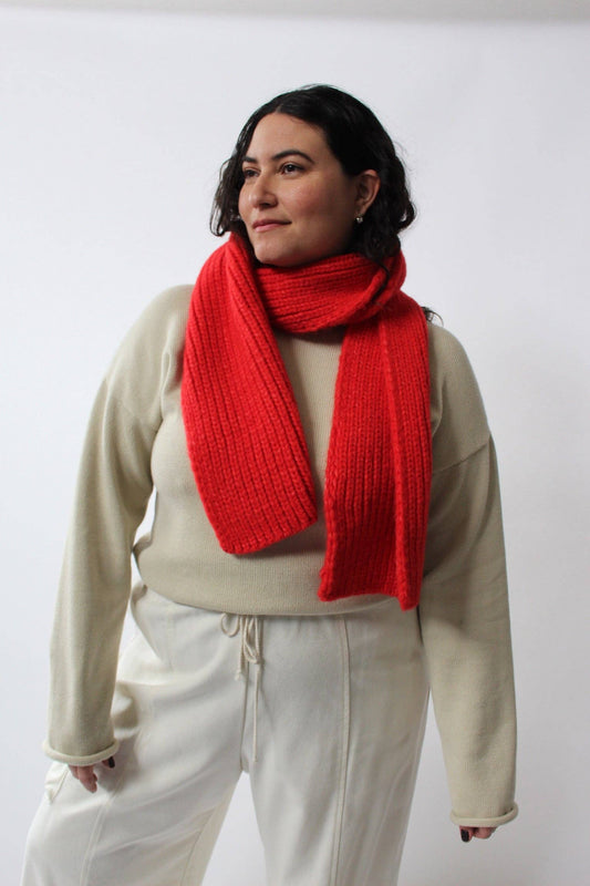 CeCe Knitted Alpaca Scarf - Red