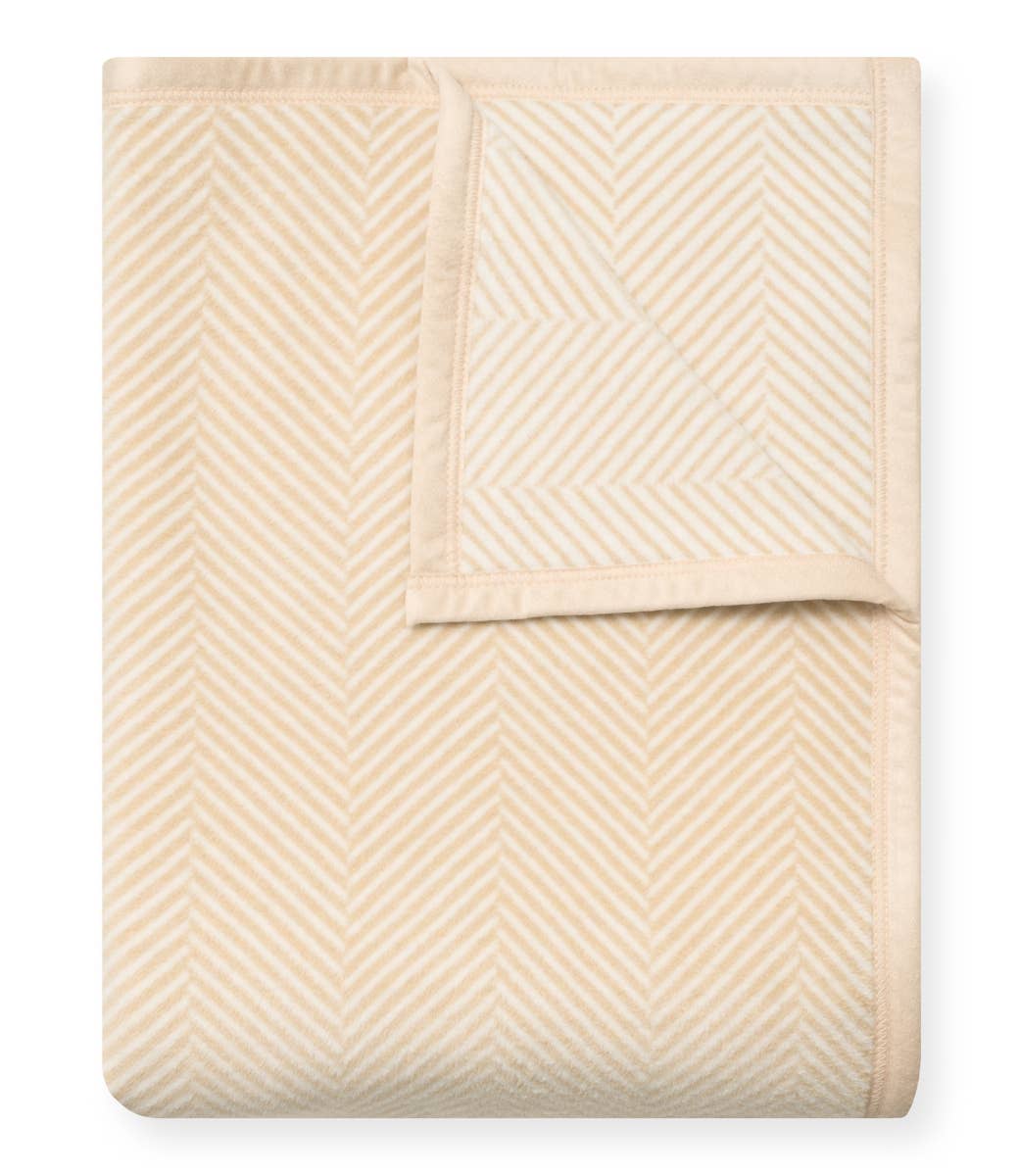 Harborview Herringbone Cream Blanket - Mini
