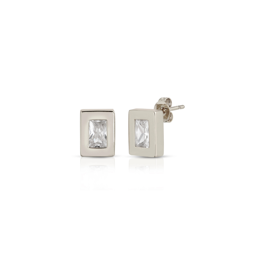 Baguette Block Studs - Glamrocks Jewelry