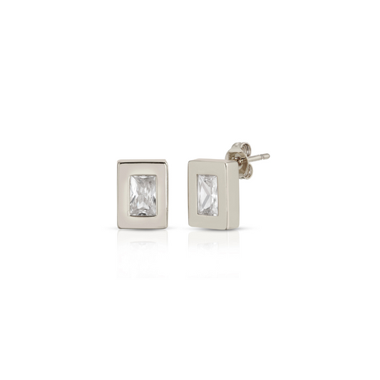 Baguette Block Studs - Glamrocks Jewelry