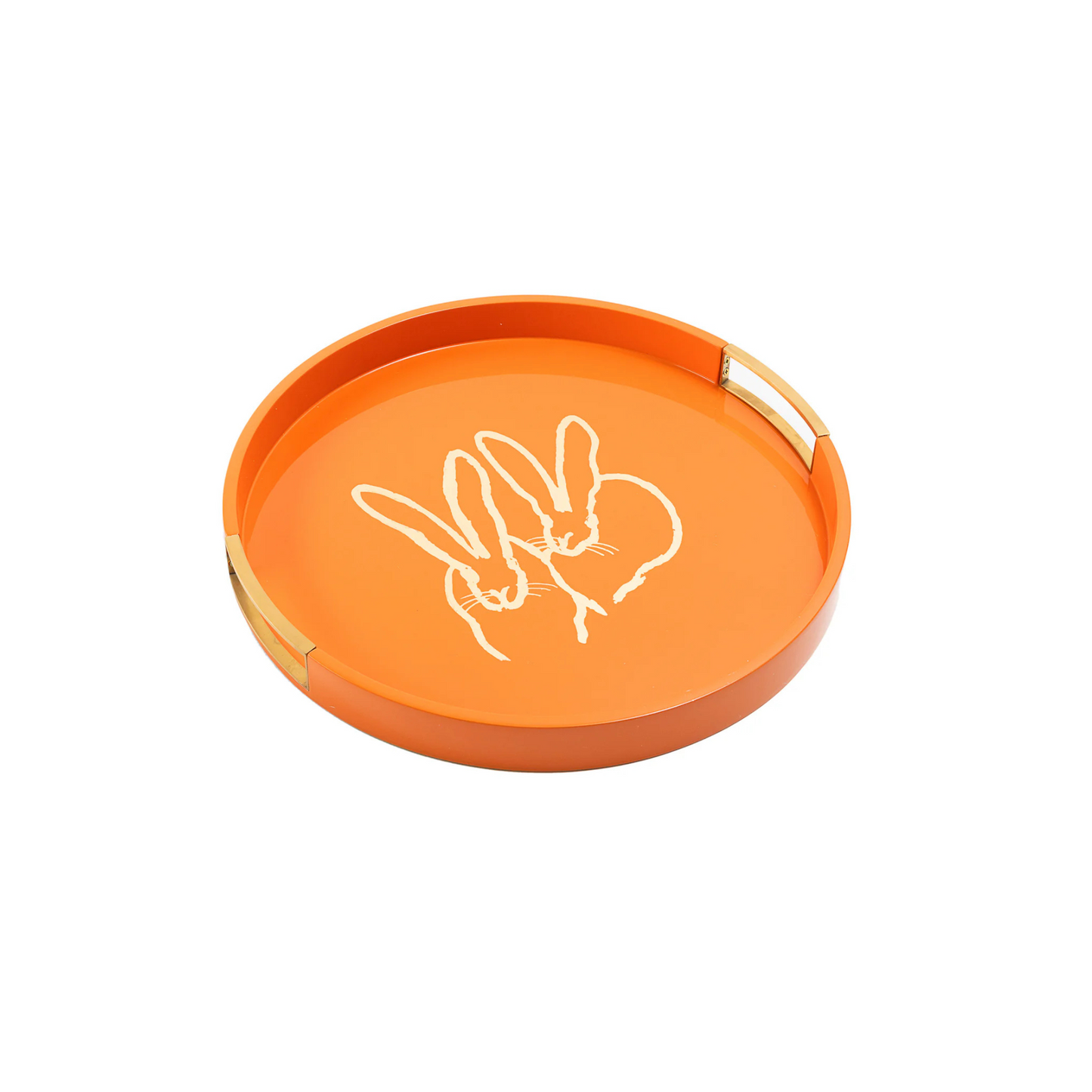 Bunny Drinks Tray - Orange - Hunt Slonem Hop Up Shop