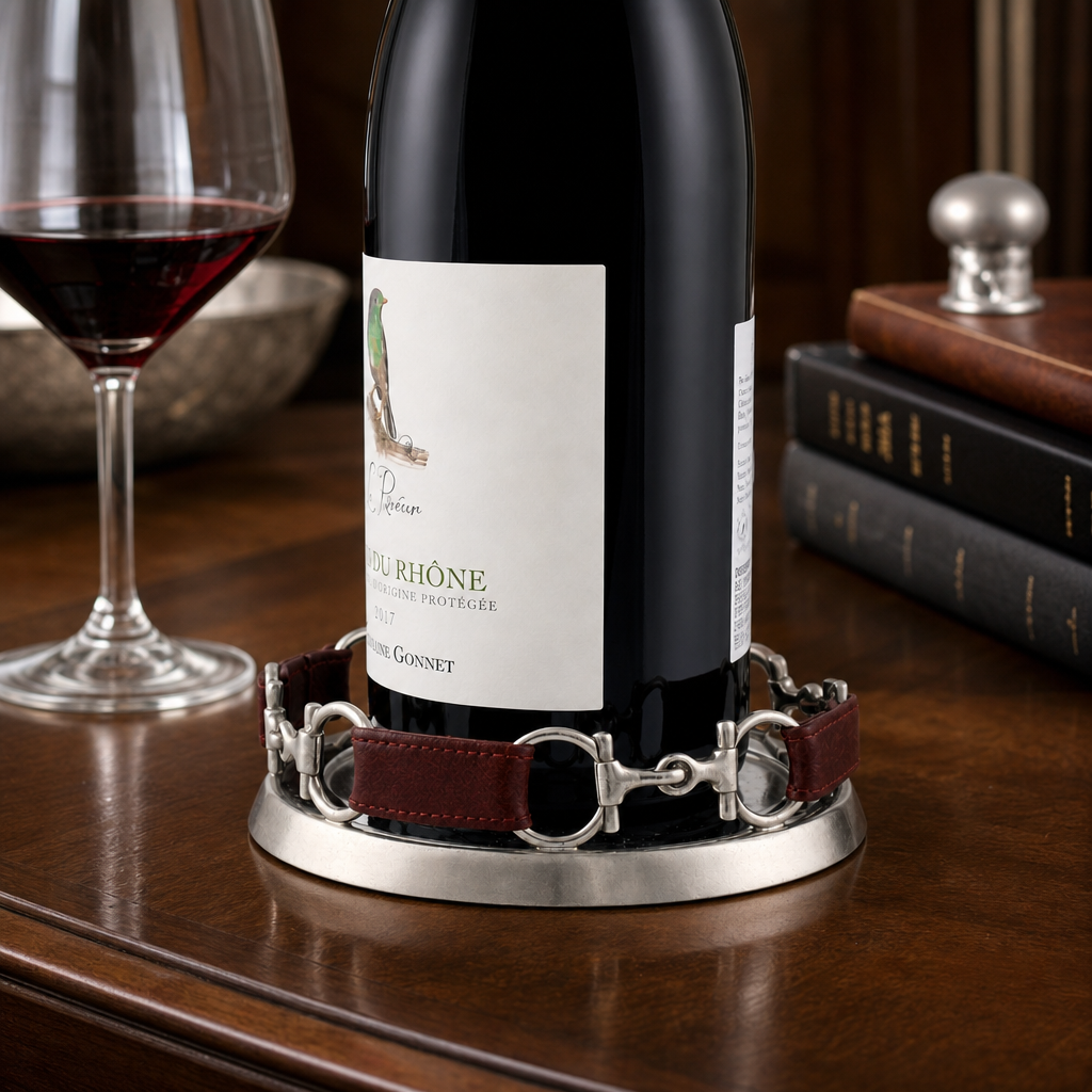 Equestrian Horse Bit Leather Wine Coaster