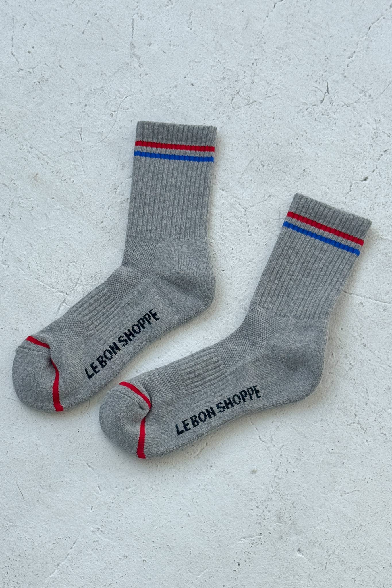 Boyfriend Socks - True Grey, Red, Blue